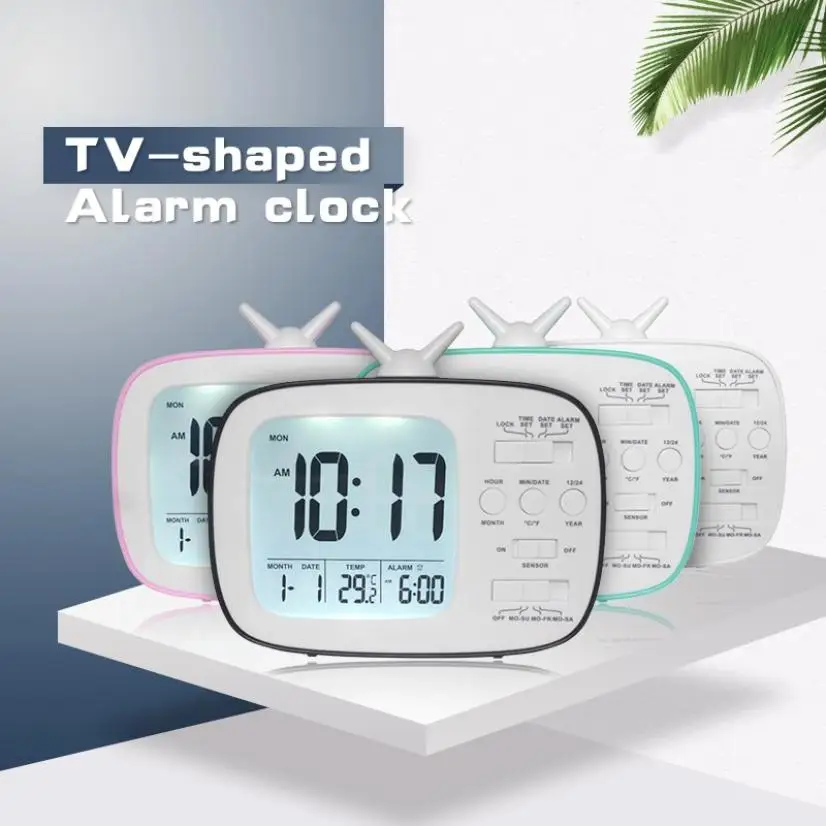 Цифровой дисплей Будильник Повтор подсветки время пробуждения температура для
