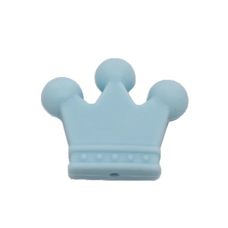 Pastel Blue Chenkai 50 шт. BPA бесплатно Корона Силиконовый Прорезыватель для зубов из бусин грызунов Детские Прорезыватели для зубов игрушки для изготовления детской соска для использования при прорезывании зубов соски цепи - Цвет: Pastel Blue