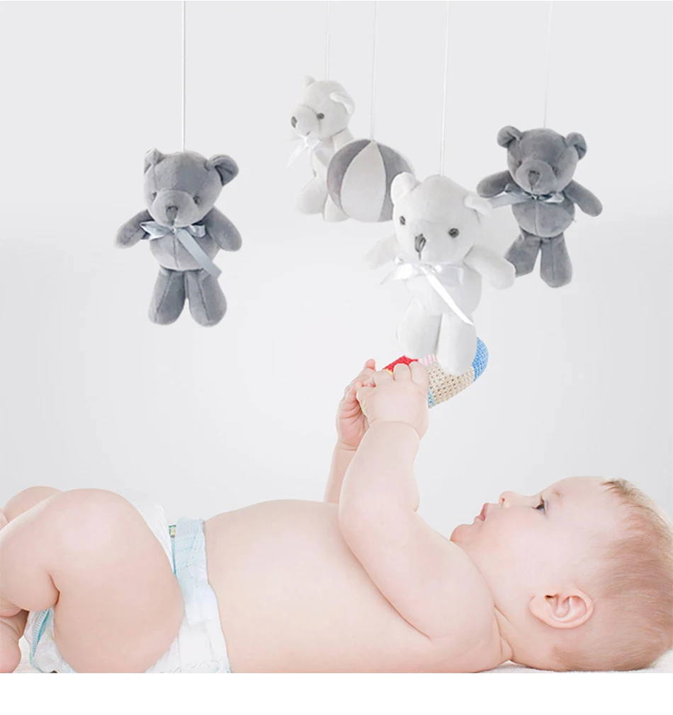 Детские игрушки 0-12 месяцев младенческая кровать колокольчик детский мобильный для кроватки медведь погремушка ручной работы дети заводная Музыкальная шкатулка Новорожденные игрушки для детей