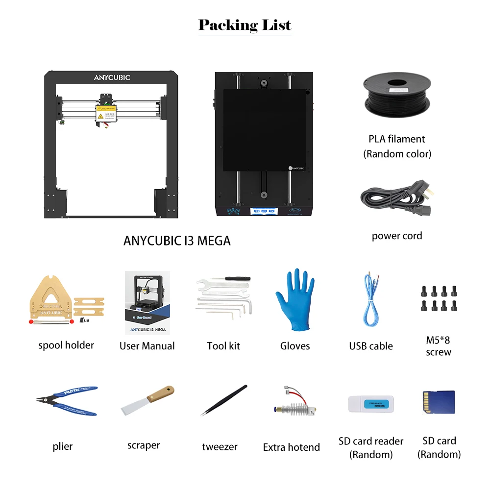 ANYCUBIC 3D Принтер Комплект I3 Mega С 1 кг PLA Нити Цветной Сенсорный Экран Новейшая Печать 3д принтер DIY Set 3D Принтер