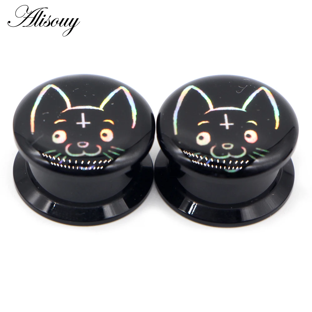 Acrylic Screw Punk Ear Gauges Plugs Ear Expanders Double Flared Stretcher Tunnel Piercing Body Jewelry 2pc piercing jewelry ear piercing jewelry body piercing jewelry body jewelry