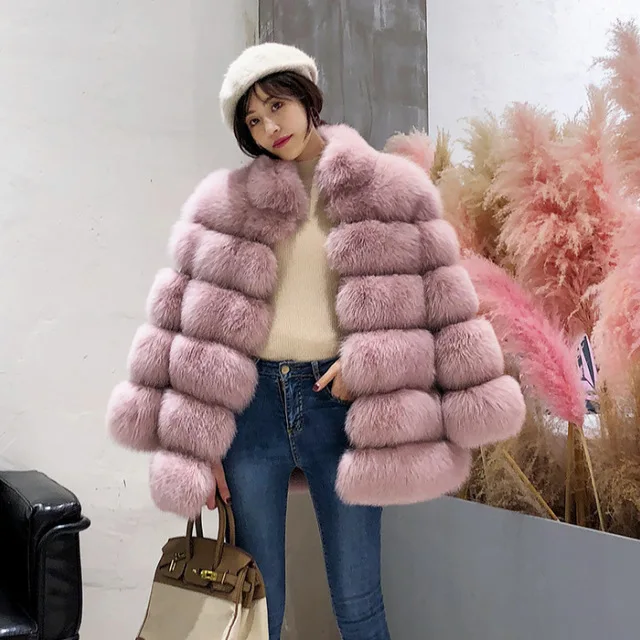 Real Fur Cropped Maternity Wear Winter Coat Warm Real Luxury Faux Fur Coat Women Maternity Coat Winter Pregnant Women Clothing