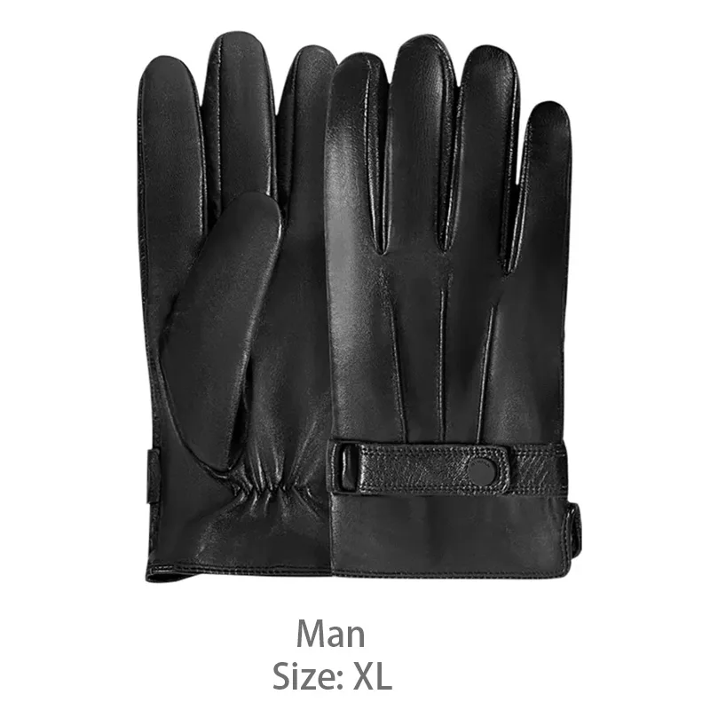 XL Men Новинка, Xiaomi Mijia Qimian, овечья кожа, сенсорный экран, перчатки для пальцев, водонепроницаемые, испанские, сырая мягкая кожа, теплые зимние, для женщин, мужчин, для вождения - Цвет: XL Men