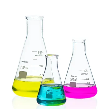 2Pcs/Lot High Quality Laboratory Large Conical Flask Glass Conical Flask 50ml-1000ml Glass Conical Beaker
