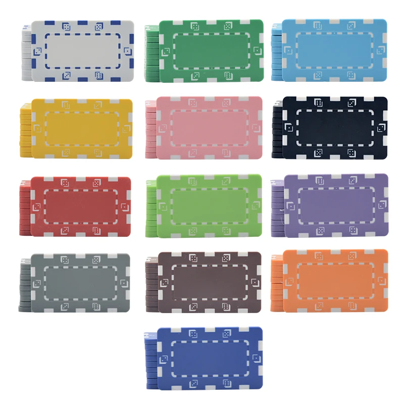 Poker chips ABS Square Texas Hold'em Poker Chips Set Casino Metal Coins 10PCS/LOT