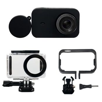

6 In 1 Camera Accessories Kit Waterproof Case+Side Protect Frame+Silicone Case+Lens Cover Case For Xiaomi Mi Jia Mini 4K Cam