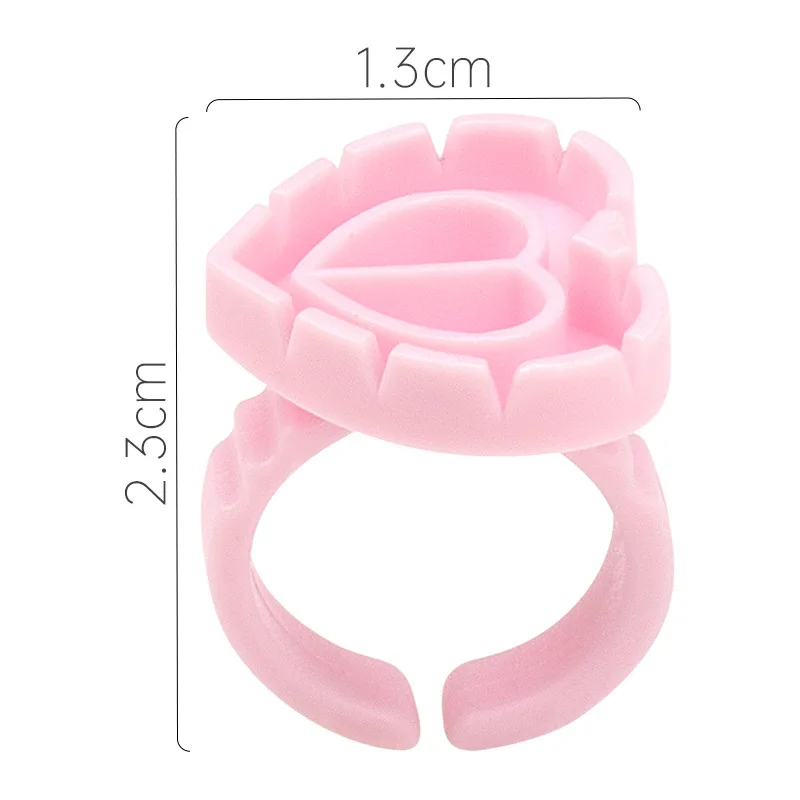 100Pcs Einweg Wimpern Verlängerung Herz-Förmigen Kleber Ring Tasse Make-Up Tattoo Pigment Halter Palette Pfropfen Wimpern Kleber werkzeuge – Detail 5