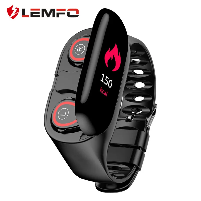 

Lemfo M1 Smart Watch Bracelet Sports Color Screen Smart Watch Bracelet Double Bluetooth Headset Combo