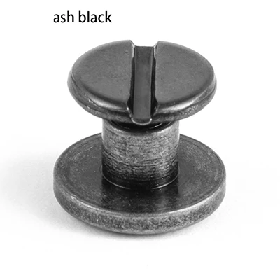 ash black 10 комплектов Твердые Латунные украшения для ногтей Медная Кожа Скрапбукинг Ремесло пояс бумажник винты ткань пуговица с американским флагом украшения Аксессуары - Цвет: ash black
