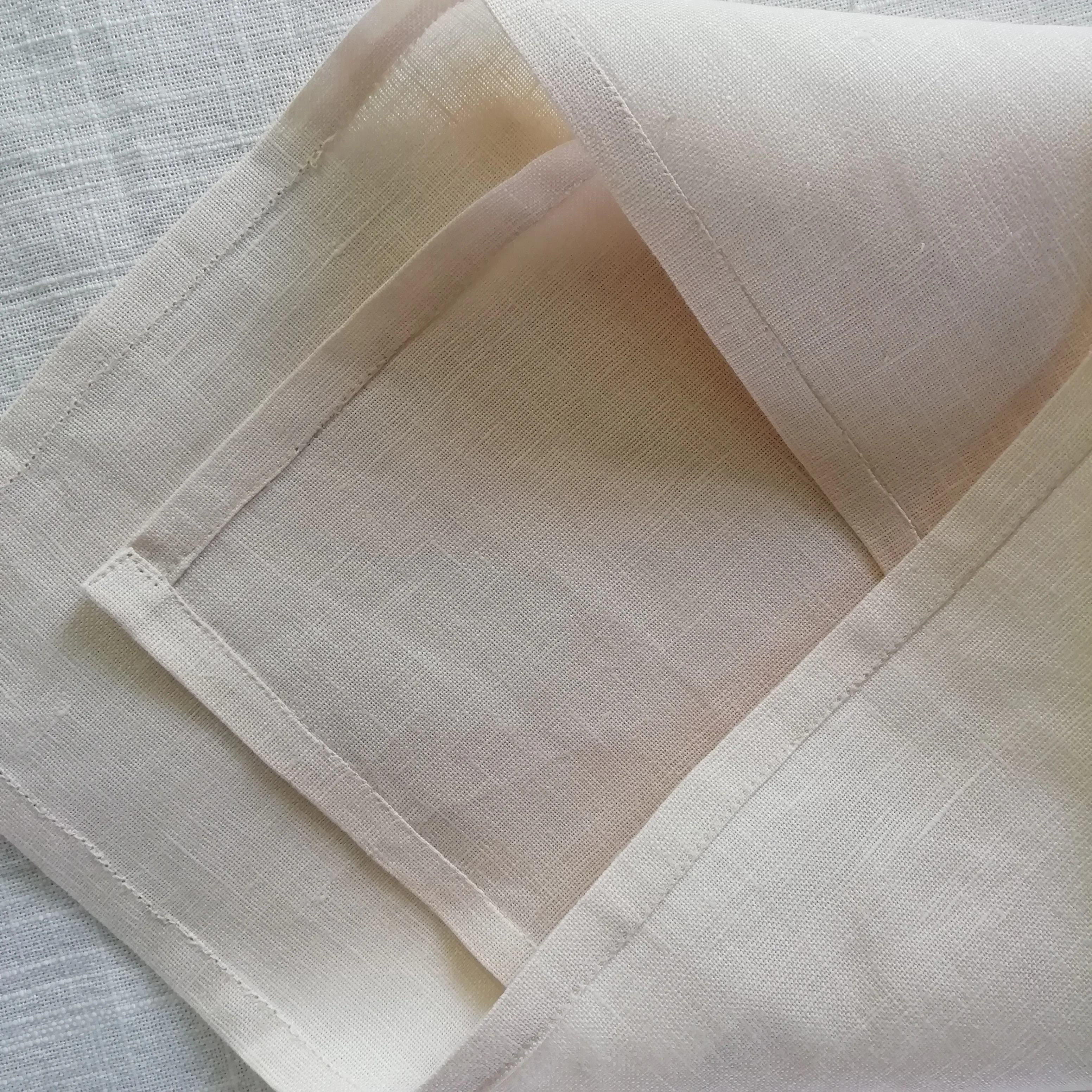 

12PCS Linen fabric table napkin custom 100% linen dinner wedding banquet for the restaurant washable hotel beige 40x40cm