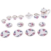 Set de tasses de thé en porcelaine Miniature, 15 pièces 1:12 fleurs, vaisselle, cuisine, meubles de poupée, jouets pour enfants ► Photo 3/6