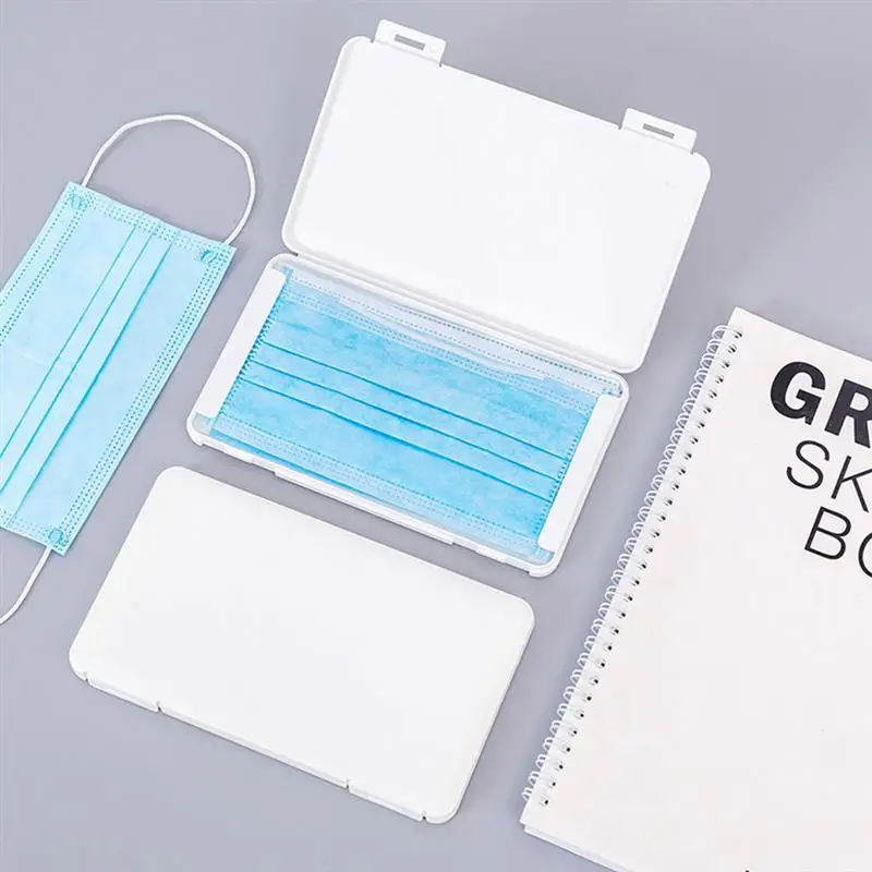 Portable Mask Storage Box Disposable Face Masks Container Dustproof Mask Container Outdoor Plastic Mask Storage Organizer