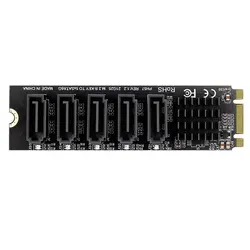 Carte d'extension M.2 NGFF b key Sata vers SATA 3 5 ports, 6Gbps, JMB575, prise en charge des disques durs et SSD, nouvelle collection 