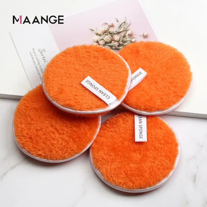 Hot Sale 4pcs Soft Flannelette Sponge Double Sided Makeup Remove Puff Women Lady Beauty Makeup Wash Facial Cosmetic Tool