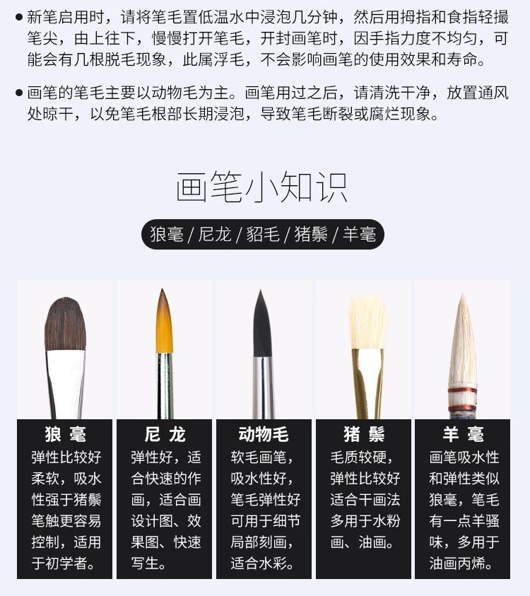 ZHONGSHENG наборы для рисования 2710 Langhao ручка для черчения черный стержень ход крючком ручка для рисования кисть для гуаши фломастеры