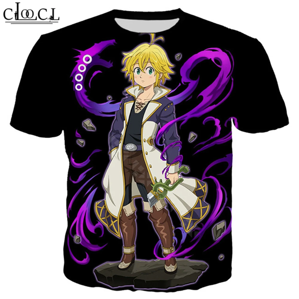 T Shirt 5 Футболка с надписью «Seven Deadly Sins» для мужчин и женщин, 3D принт, Meliodas, грех гнева, футболки с коротким рукавом, Повседневная Уличная одежда, модные пуловеры - Цвет: T Shirt 5