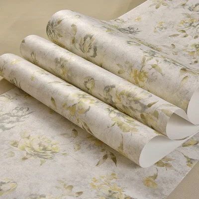 99605 Romantic vintage floral wallpaper American garden flower wallpaper roll living room study room bedroom wedding room wall paper - Цвет: 99605