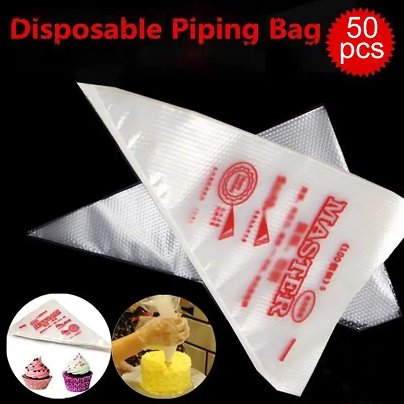 50PCs/10PCS Disposable Pastry Bags Cake Decoration Kitchen Icing Food Preparation Cup Piping Tools For Baking Cookie | Дом и сад
