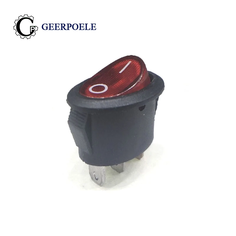 

10 pcs/lot switch switch 6A 250V Light Boat Switch Oval 2D Snap-in SPST ON/OFF Rocker Position Switch LED