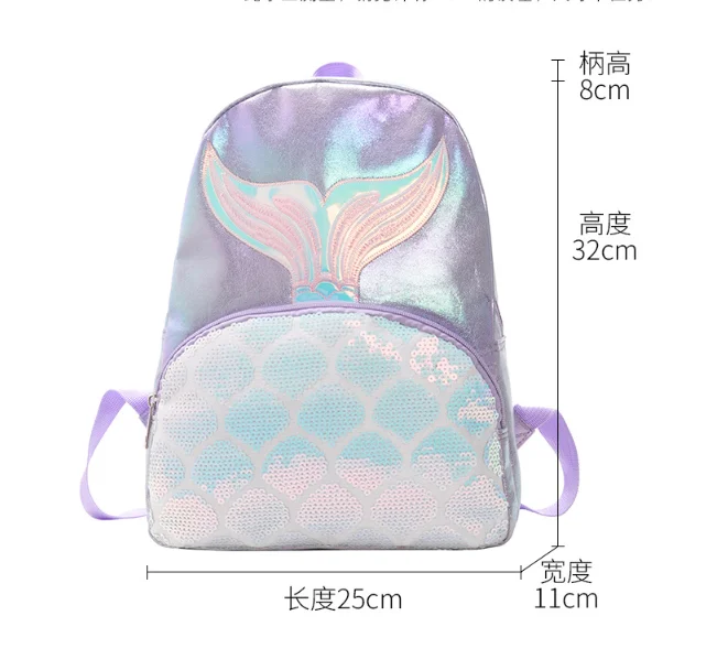Details about   Sequin Mermaid Fish Tail Women Small Backpack Adjustable Strap Zipper Close Bags 