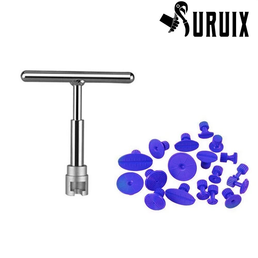 Car Dent Lifter Repair Tool Paintless Dent Remove T-Bar Slide Hammer with Tabs Puller for Hail and Door Ding Removal furuix rods hook tool paintless dent repair car dent removal tool kit hail hammer dent remove set