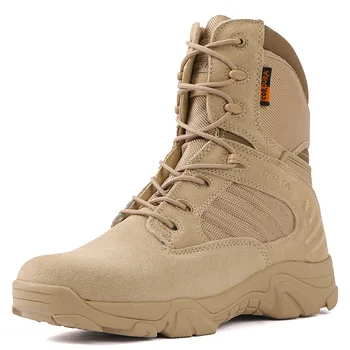 

2020 Men Outdoor Travel Military Wear Slip Hiking Boots Genuine Leather Delta Combat Boots Assault Tactical Boots Desert Boots