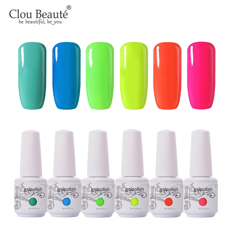 Clou Beaute 85 цветов Гель-лак подарочный набор Полупостоянный светодиодный Гель-лак для ногтей набор лак для ногтей цветная Серия 6 шт/8 шт 8 мл - Цвет: 8ml-ZH02-6pcs