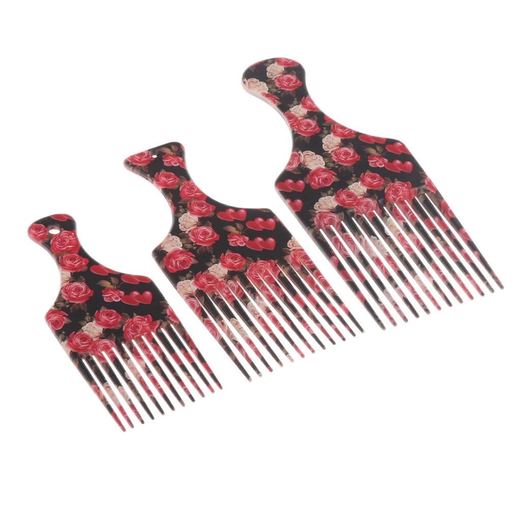 Long Handle Afro Pick Hair Comb Hairdressing Brush Tool Slick Back Hairstyle