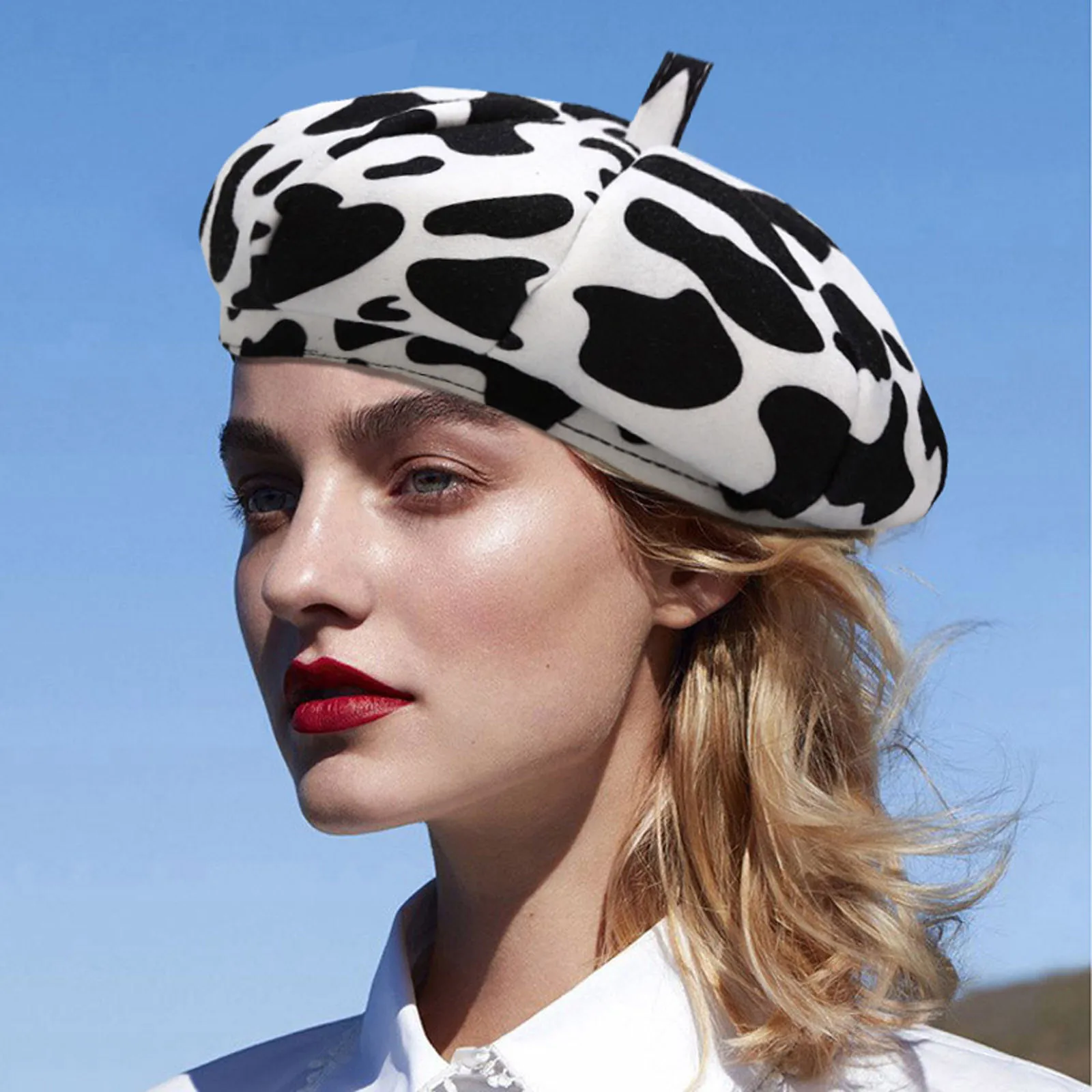 Wool Beret Hats Women Autumn Winter French Hat Girls Fashion Cow For Flat Cap Thermal Berets | Аксессуары для одежды