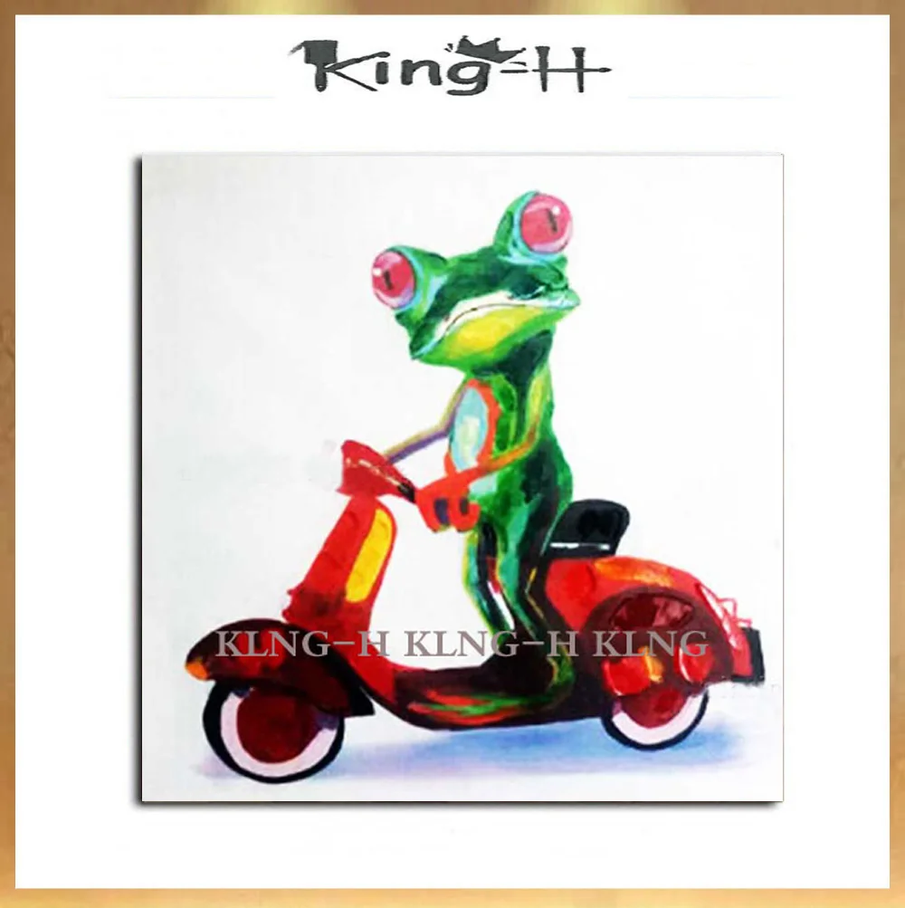 Animale Dipinti Pintura Al Óleo De Rana Pintada Una Mano De Alta Calidad En Lienzo Arte Abstracto Decoración De Habitación Hermosa Imagen