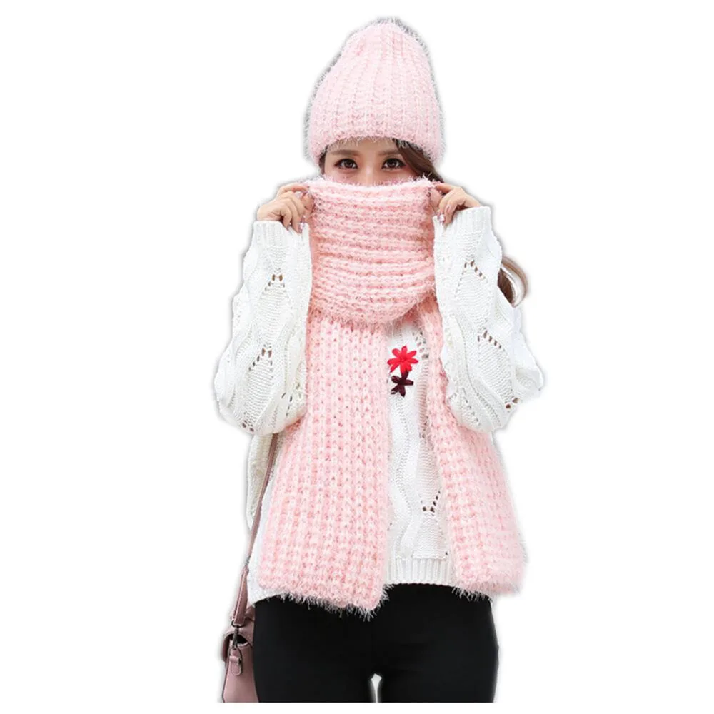 

jzhifiyer Knitted Scarfs Hat Sets Designer Winter Plain Scarves Caps Womens Round Scarf New Fashion Scarf Hat Knit