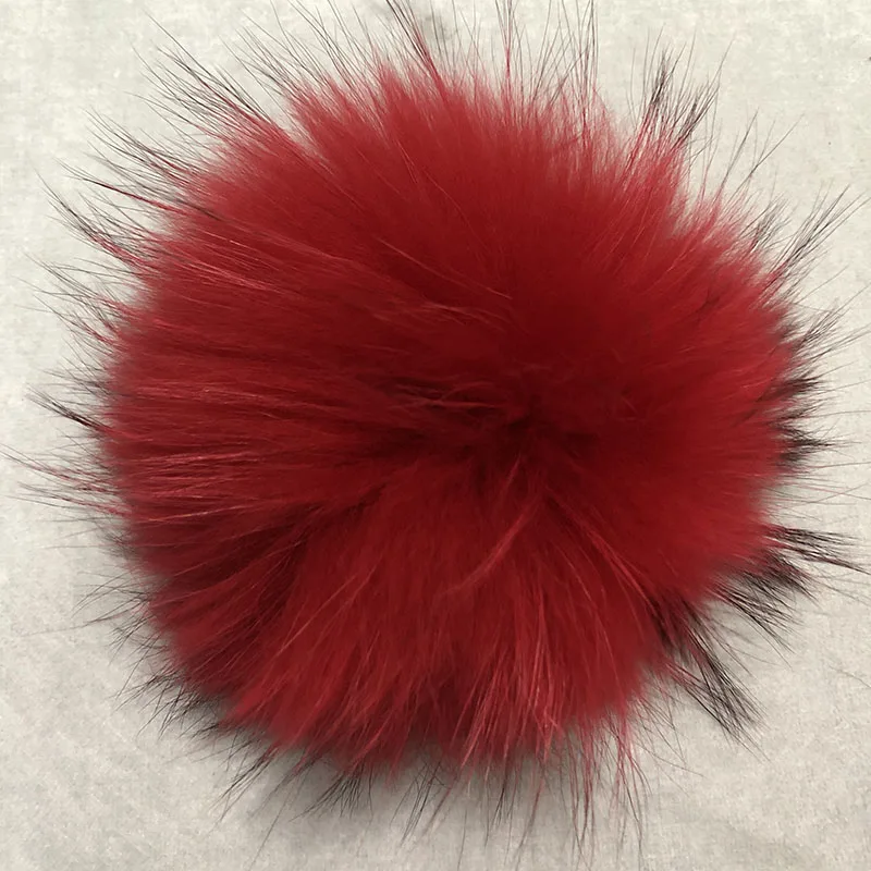 orange skully hat CUSTOM Luxury Raccoon Fur PomPom 100% Natural Fox Pom Pom Handmade Large Hair Ball Pompon With Buckle Wholesale skully hat men's Skullies & Beanies