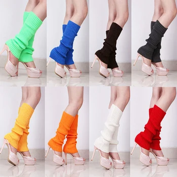 

Lady Women Knit Winter Leg Warmers Solid Candy Color Loose Sock Boots Under Knee High Stockings Femme Leggings Warm Boots Leg