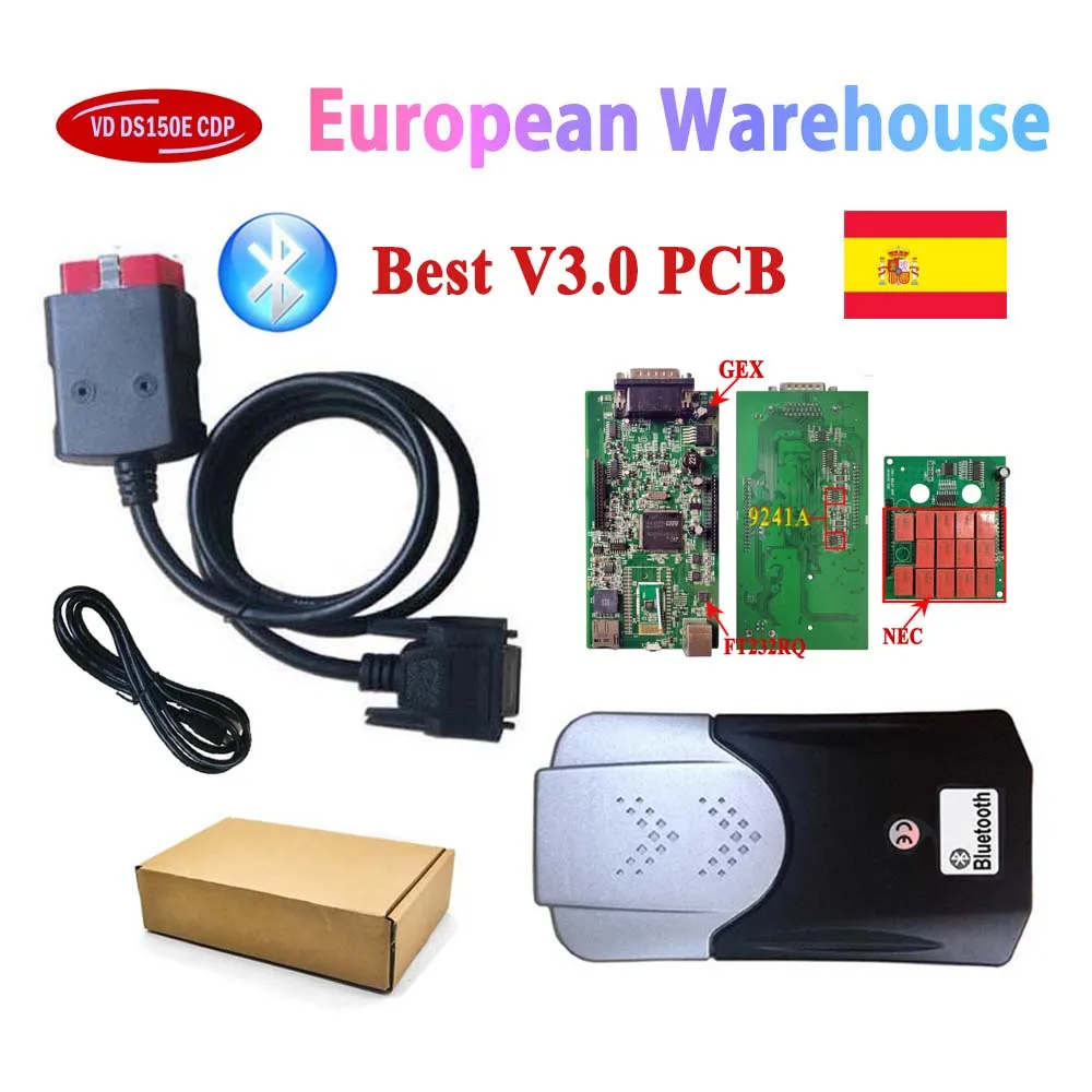 Новый VCI VD DS150E CDP 2017.R3 Keygen лучший V3.0 PCB с Bluetooth для автомобиля delicht/грузовика Obd2
