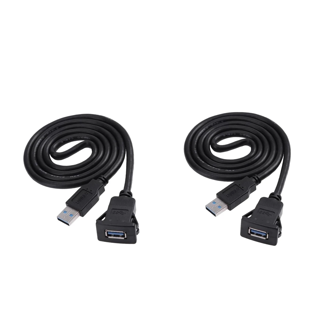 2 шт. USB 3,0 папа-мама AUX флеш-крепление автомобильное крепление Удлинительный кабель для автомобиля Грузовик Лодка мотоцикл панель приборной панели