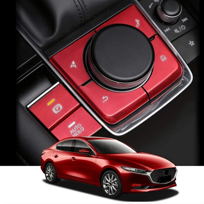 SHENG Car Aluminum Handbrake Parking Brake AUTO Hold Button Cover Frame Trim Sticker Fit for Mazda 3 Axela CX-30 MX-30 2020 Color Name : Red 