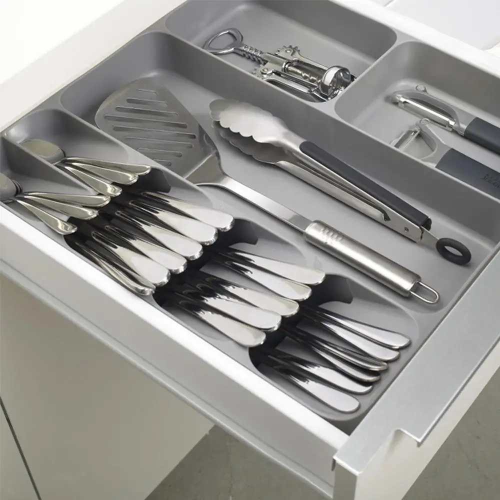 Экологичный ПП органайзер для кухонного ящика, лоток, ложка, нож, вилка, столовые приборы, отделительная отделочная коробка для хранения, органайзер для столовых приборов