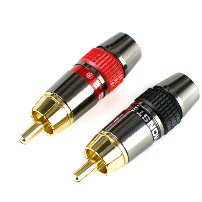 1 упаковка (4 шт.) полностью медный позолоченный штекер Rca аудиоразъем