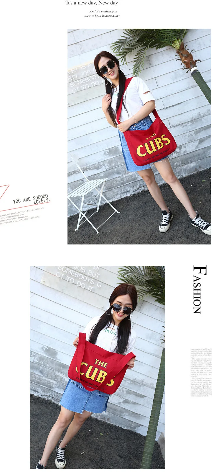 New Style American-Style Single-shoulder Canvas Bag Women's bao tong bao Lettered Canvas Bag Cross-body Large Capacity School Ba