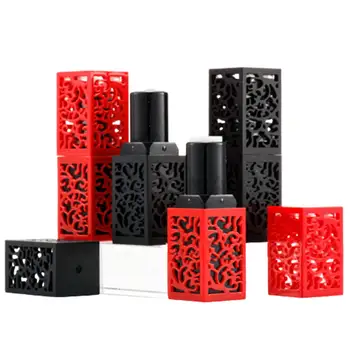 

10pcs Retro Lipstick Tube Black/Red Lip Balm Containers Empty Cosmetic Containers Travel Bottle