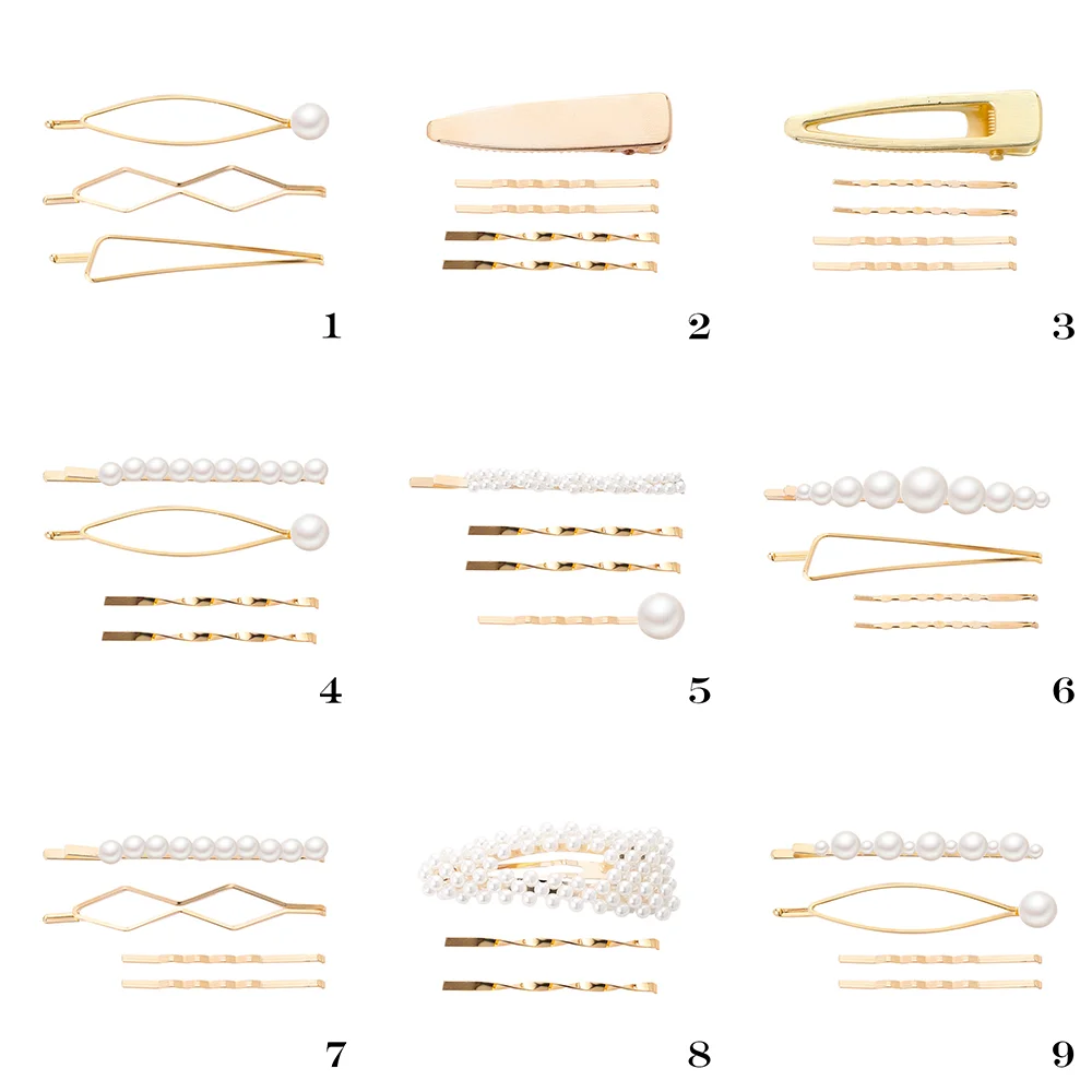 3/4/5 шт./компл. жемчуг металлический зажим для волос заколка для волос аксессуары для волос Инструменты для укладки волос заколки для волос заколка-повязка на голову Для женщин