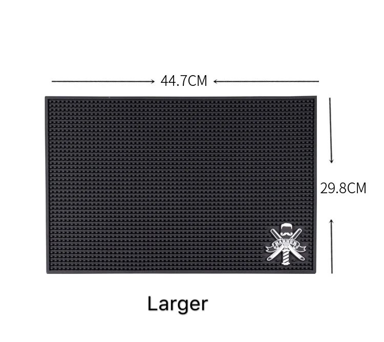 Парикмахерский коврик салон черный гибкий Противоскользящий ПВХ нескользящий материал для укладки станции рабочая станция салонные инструменты парикмахерский магазин спрос - Цвет: Larger Barber Mat 02