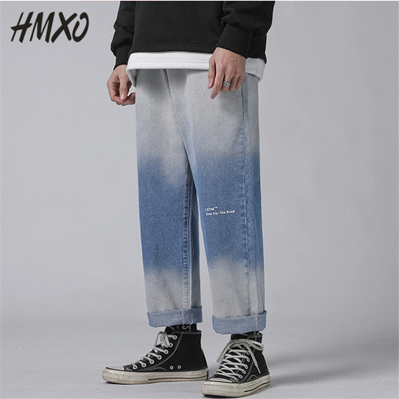 HMXO 2020 новые мужские корейские модные шаровары синие джинсы брюки винтажные