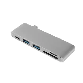 

5 in 1 Aluminum Multifunctional TYPE-C Card Reader & Hub 5 Ports USB Fast Charge up to 5 Gbps Transfer Speed