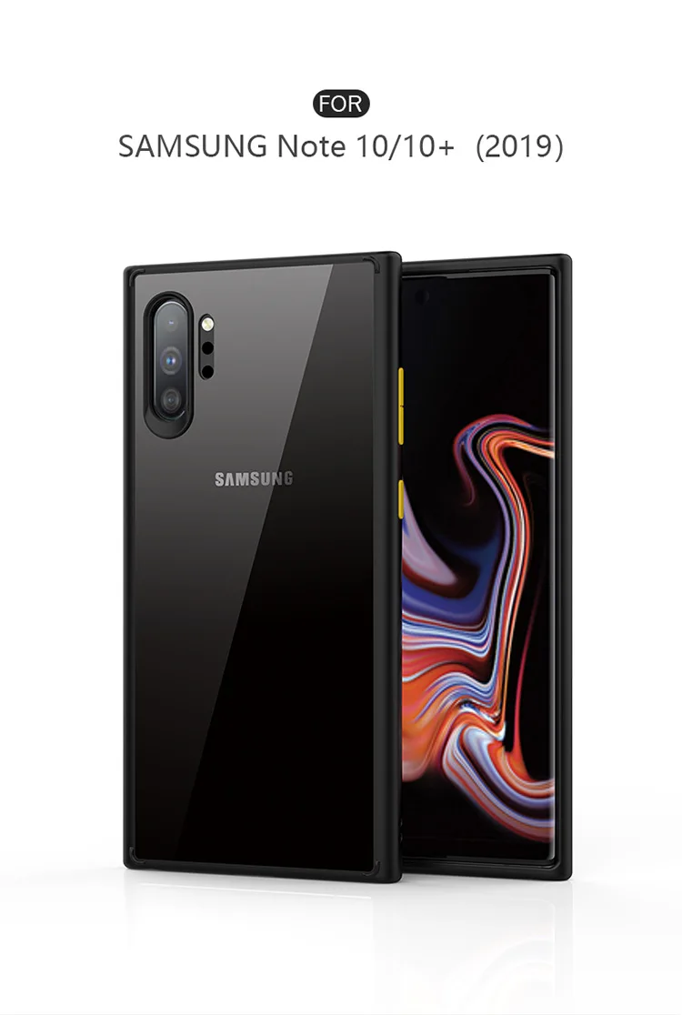 Прозрачный креативный противоударный чехол для телефона samsung Galaxy Note10 Note10+ ударопрочный защитный чехол-бампер