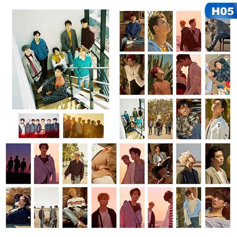 30 шт./компл. KPOP GOT7 альбом самодельный бумажный плакат фото карта Lomo карты фотостудии игрушек, для подарка, для фанатов Канцелярский набор