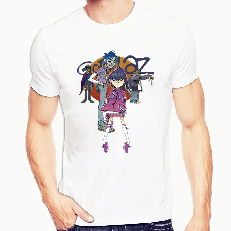Gorillaz рок группа chakahan Noodle Murdoc Russel футболки для мужчин Harajuku забавная Мужская