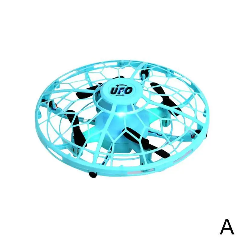 Мини Радиоуправляемый UFO Дрон с инфракрасным датчиком управления летающий самолет для детей с жестовым зондированием четыре оси Летающий UFO Дрон игрушки для детей подарок - Цвет: A