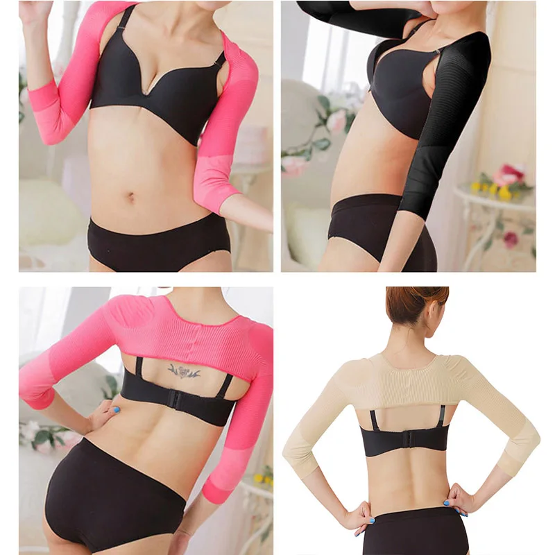 

New Elastic Compression Arm Slimmer Back Shoulder Corrector Long Sleeve Weight Loss Arm Control Shapewear LMH66