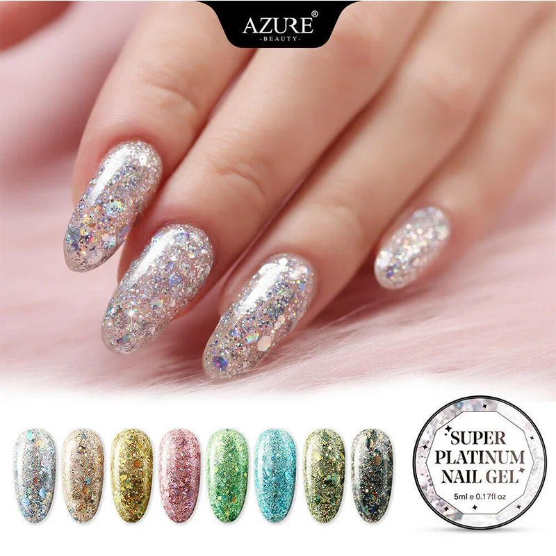 24Pcs/Set Press On Nails Long Resplendent Diamond Sequins Idyllic Decorative Pearl Wearing Armor Nail Art Full Cover Fake | Красота и